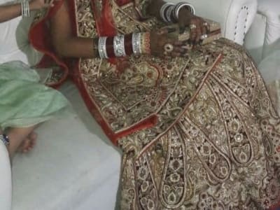 Maroon and Golden Bridal Lehenga Maroon and Golden Bridal Lehenga