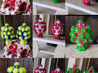 Handmade Wool Flower Vase Decorative Piece Handmade Wool Flower Vase Decorative Piece