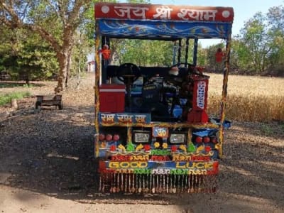 Rajasthani Sugarcane Juice Machine Cart