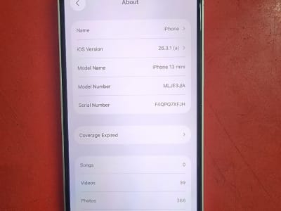 iPhone 13 Mini 128GB White with Bill Box Cable