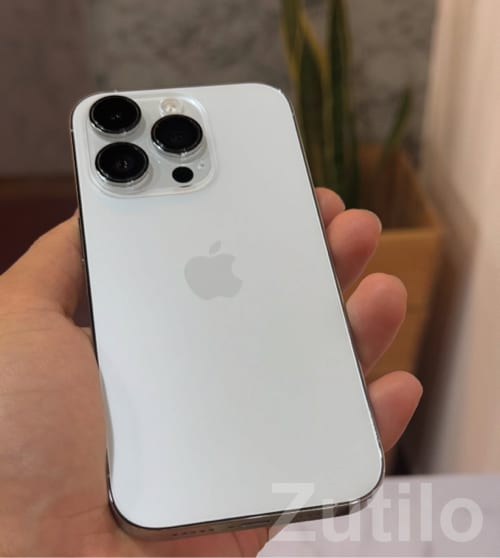 White iPhone Pro Triple Camera Phone