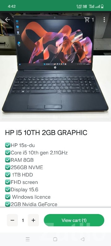 HP i5 10th Gen Laptop 8GB RAM FHD 15.6” HP i5 10th Gen Laptop 8GB RAM FHD 15.6”