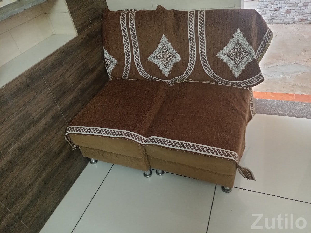 L Shaped Fabric Sofa Set Brown - Sofa Sets - Khambha - Image 2