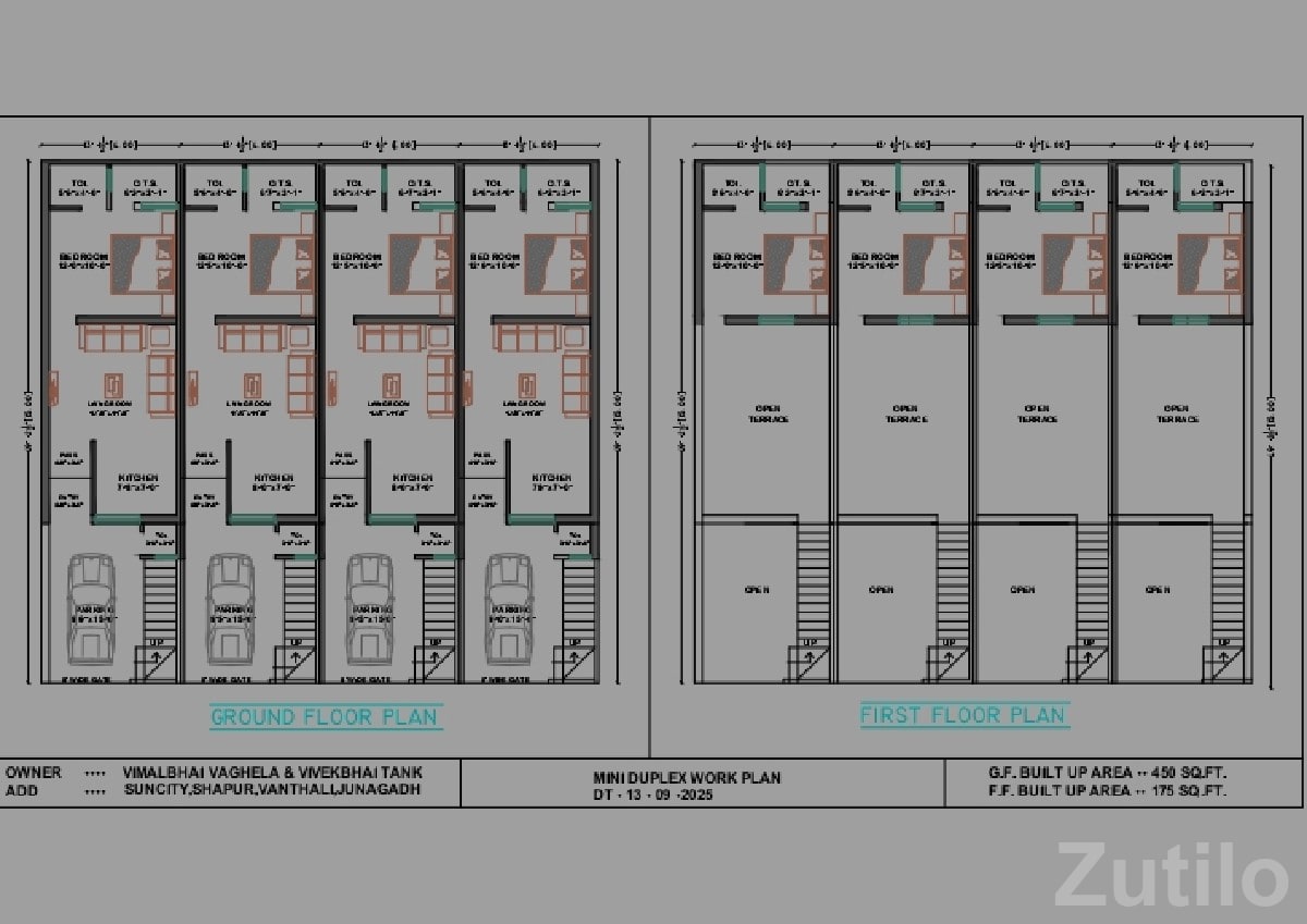 Mini Duplex House Plan for Sale