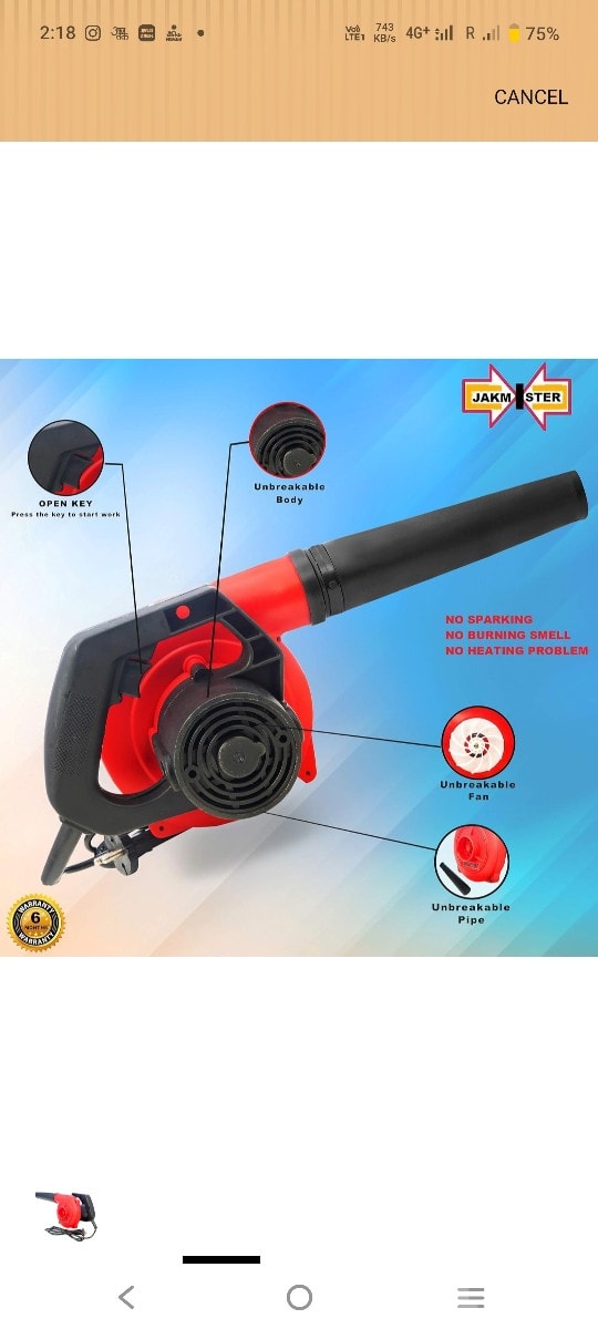 Jakmister RB-900W Electric Air Blower - Tools & Hardware - Bhanvad - Image 2