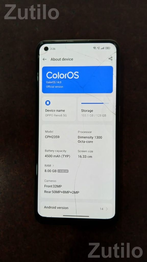 OPPO Reno8 5G 8GB 128GB with Box and Bill - મોબાઇલ ફોન - પાટણ શહેર - Image 4
