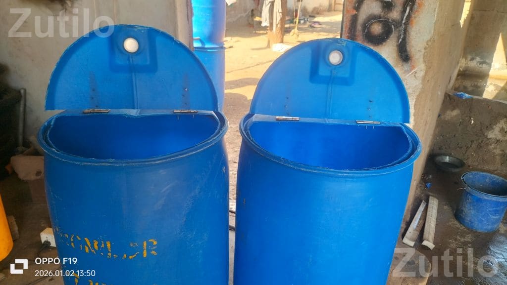 Blue Plastic Barrels for Sale 50 Pieces