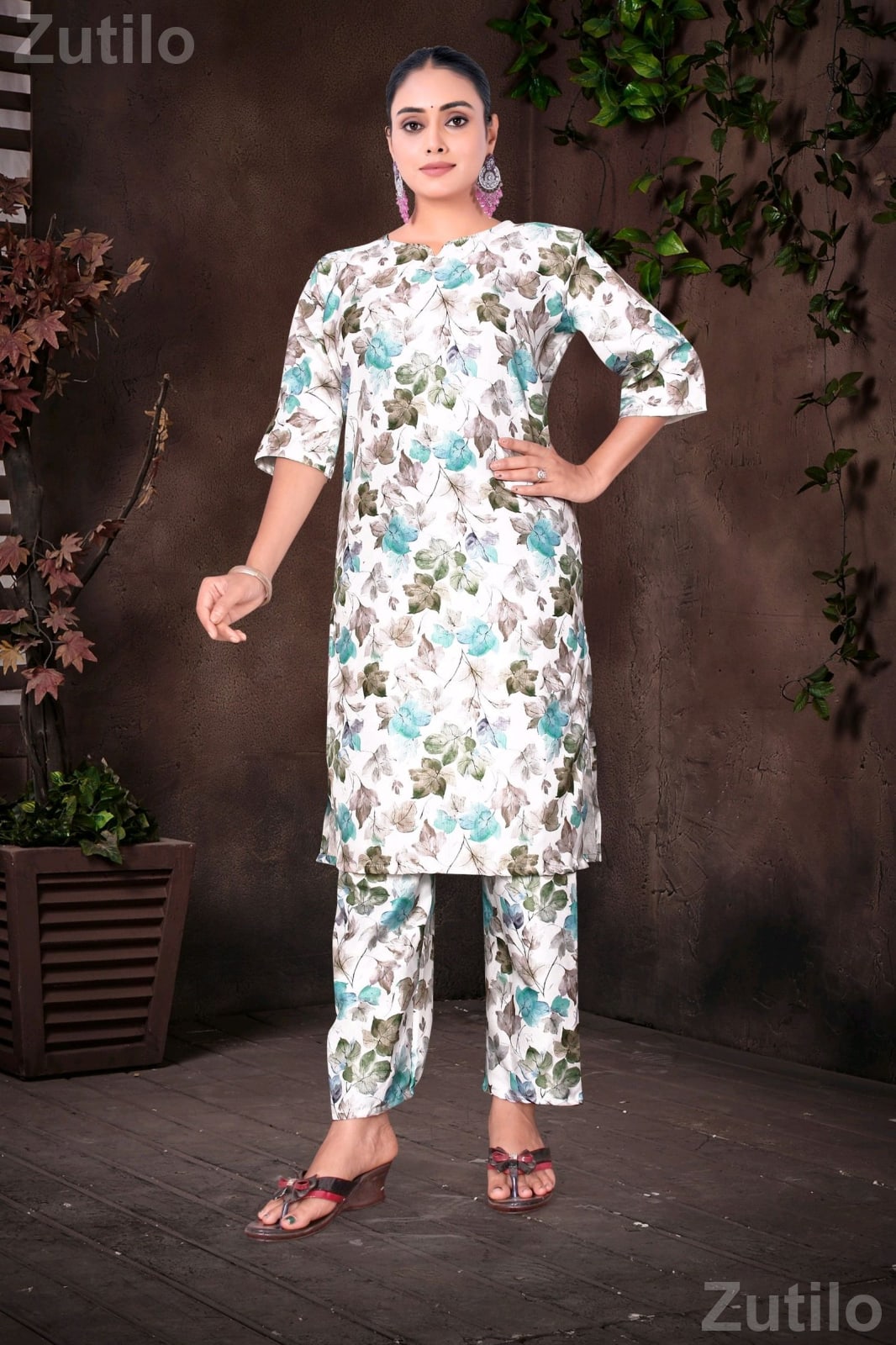 Women’s Kurti Pant 2 Piece Dress Set - Women's Wear - Surat City - Image 2