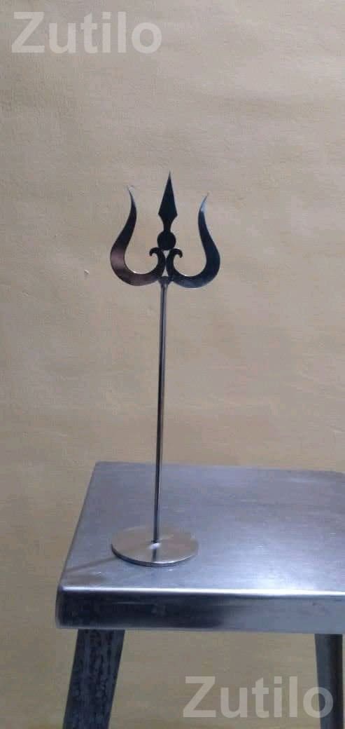 Stainless Steel Trishul Stand for Mandir