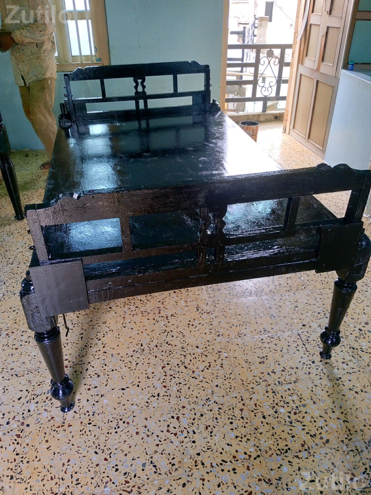 Rajwadi Sag Wood Wooden Bed - પાંખા અને ગાદી - માંડલ - Image 2