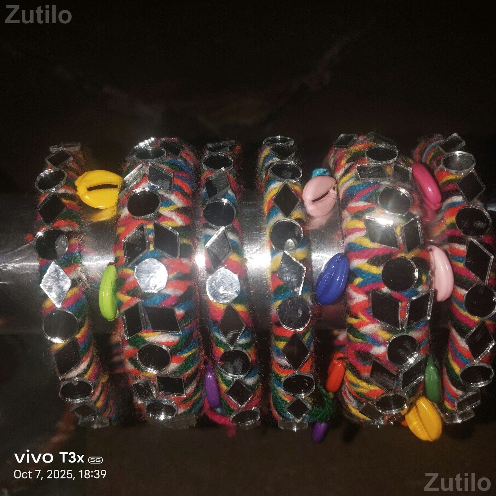 Handmade Multicolor Mirror Work Bangles Set