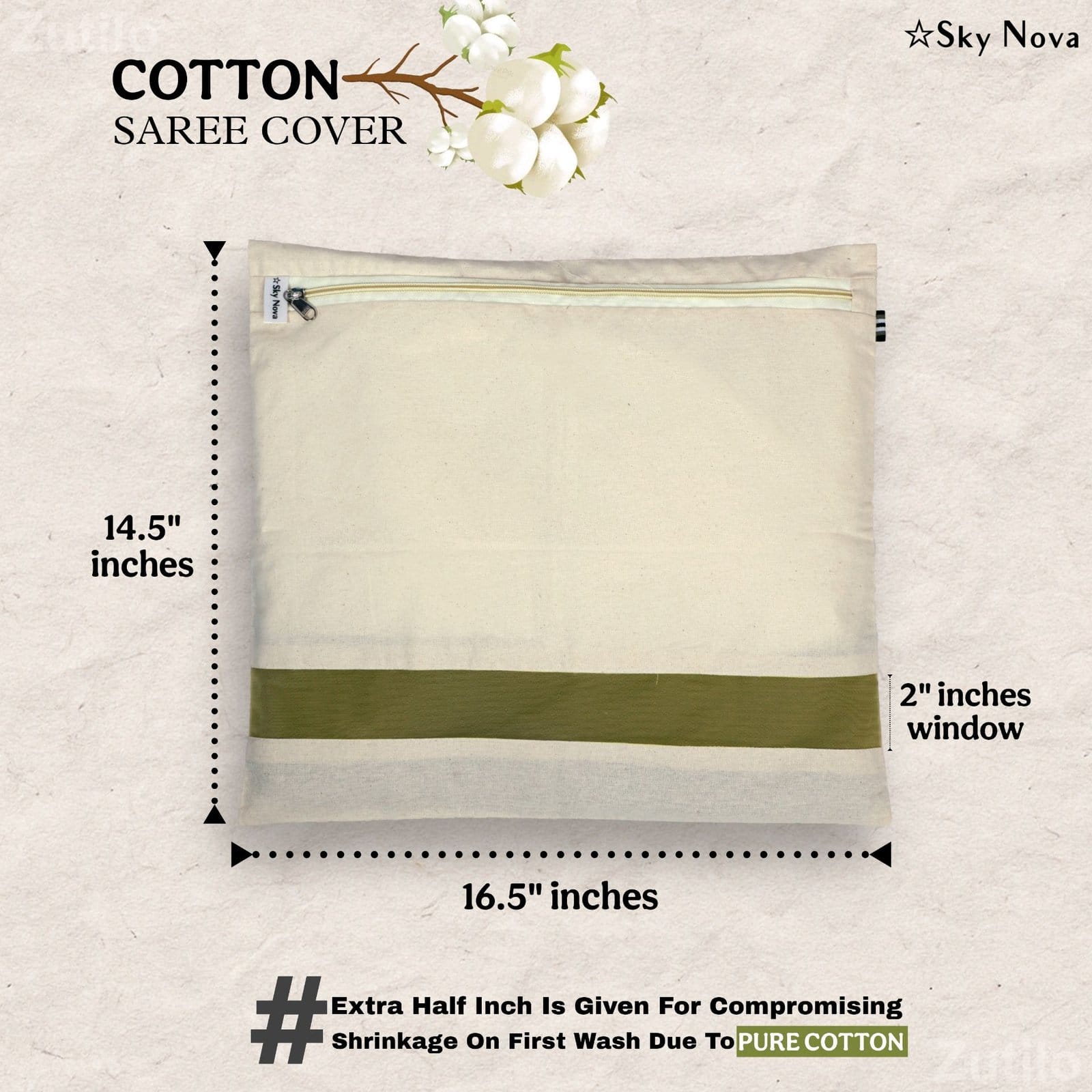 Cotton Saree Storage Bags Set of 12 Beige - કબાટ અને સ્ટોરેજ - રાણપુર - Image 2