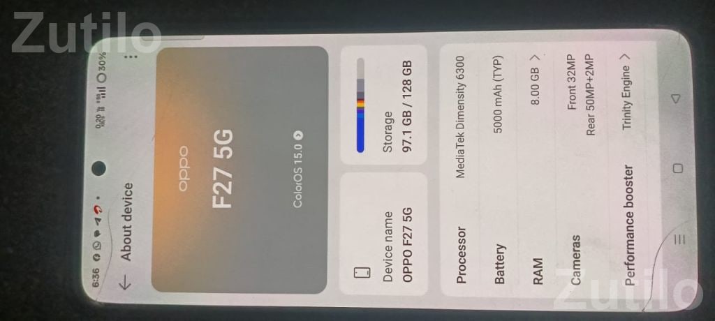Oppo F27 5G Smartphone Used 11 Months - મોબાઇલ ફોન - બાયડ - Image 2