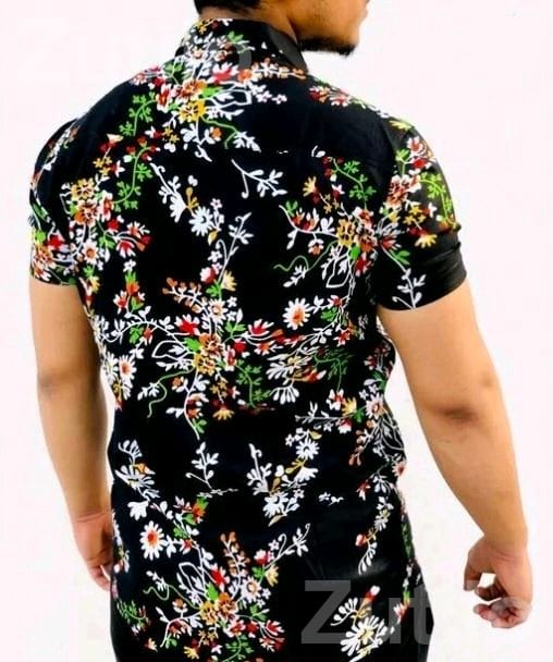 Men's Rayon Floral Short Sleeve Shirt - Men's Wear - Mundra - Image 3