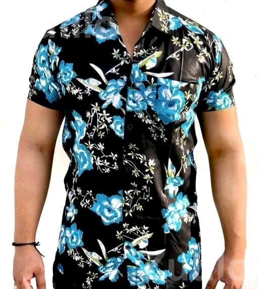 Men's Rayon Floral Short Sleeve Shirt