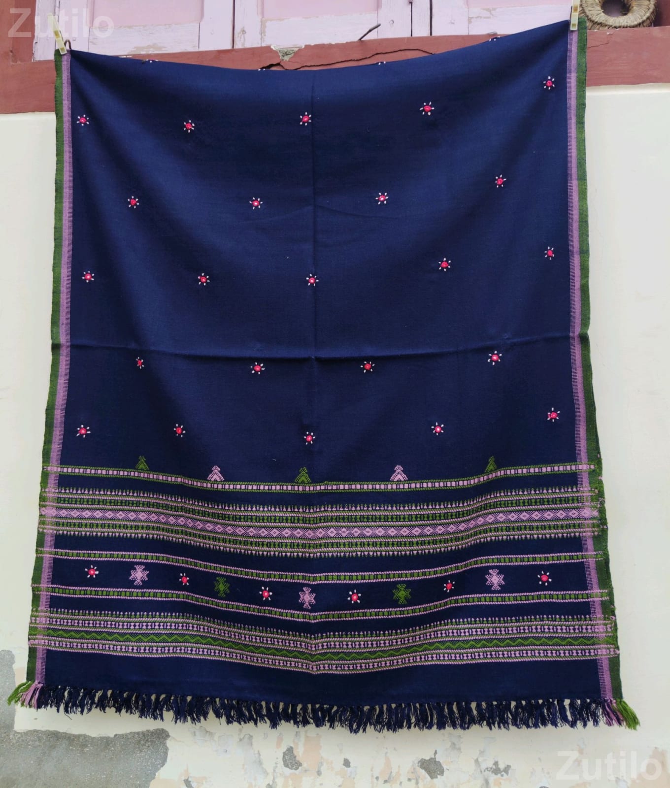 Woolen Shawl 36x84 Orange Design - મહિલાઓના કપડા - માંડવી - Image 4