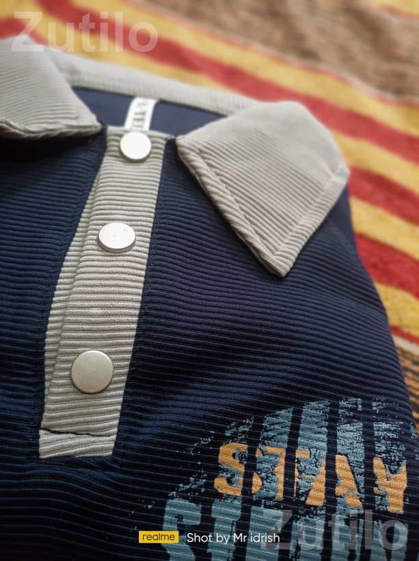 Men's Blue Collar T Shirt