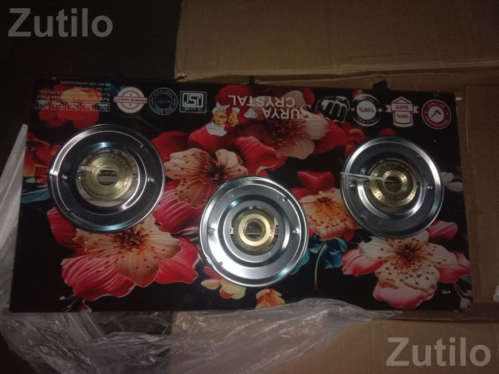 LPG Gas Sagdi 3 Burner Glass Top Stove - Gas Stoves / Induction Cookers - Lakhtar - Image 3