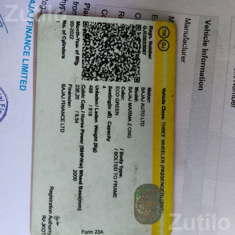2022 Bajaj Maxima Z CNG Auto Rickshaw 2022 Bajaj Maxima Z CNG Auto Rickshaw