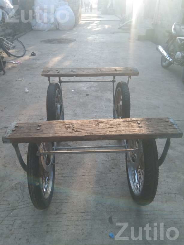 Heavy Handcart Frame with 4 Splendor Wheels - ઓટો પાર્ટ્સ - રાજકોટ શહેર - Image 3