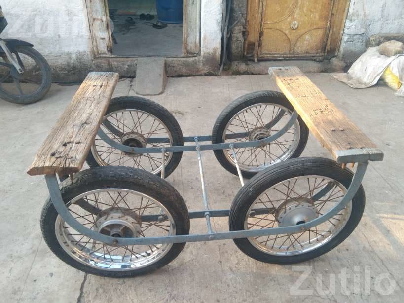 Heavy Handcart Frame with 4 Splendor Wheels - ઓટો પાર્ટ્સ - રાજકોટ શહેર - Image 2