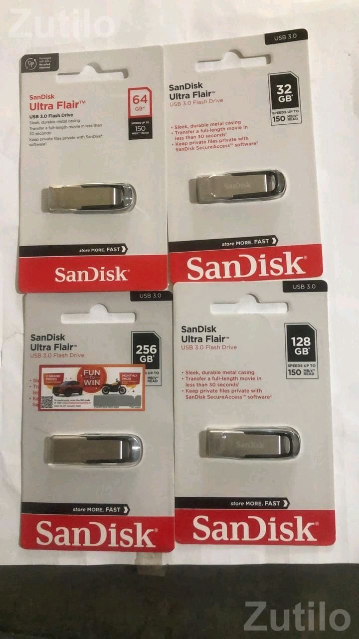 SanDisk Ultra USB 3.0 Flash Drive 32GB 64GB 128GB - ઇલેક્ટ્રોનિક ઍક્સેસરીઝ - રાજકોટ શહેર - Image 3