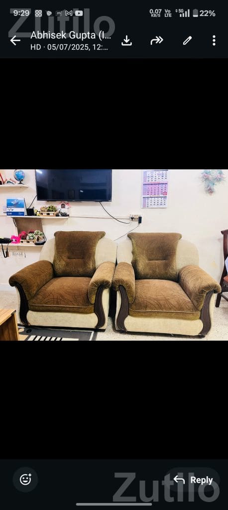 Brown Living Room Sofa Set - સોફા સેટ - જસદણ - Image 3