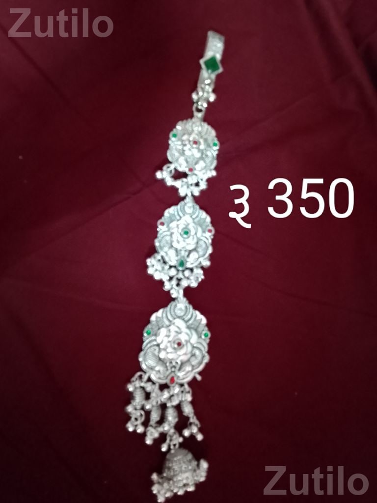 Traditional Silver Tone Kada Necklace - ફેશન ઍક્સેસરીઝ - રાજકોટ શહેર - Image 2