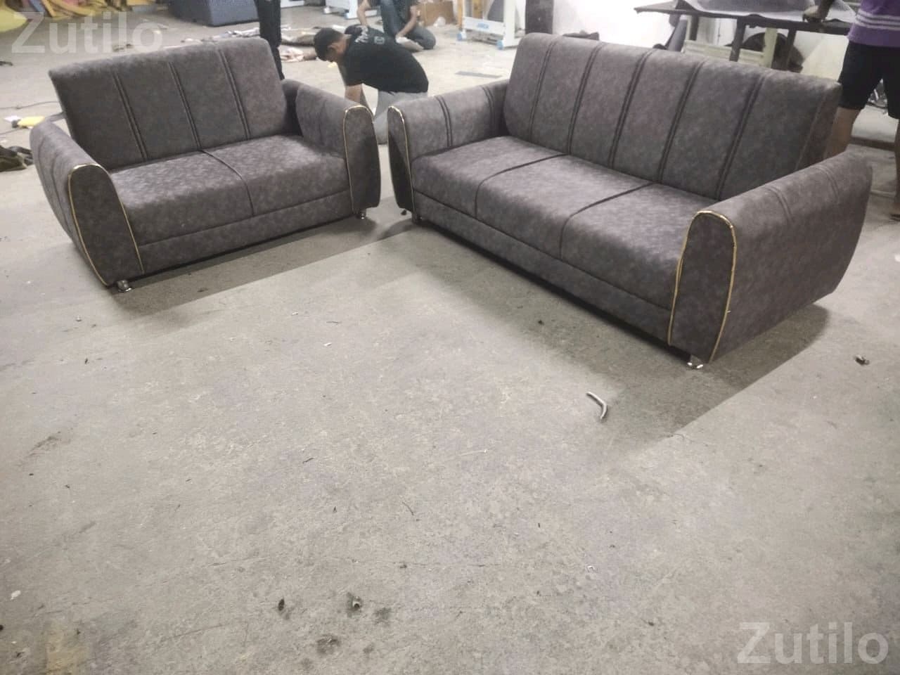 Brown Fabric Sofa Set 3 Plus 2 Seater - સોફા સેટ - અમરેલી - Image 4