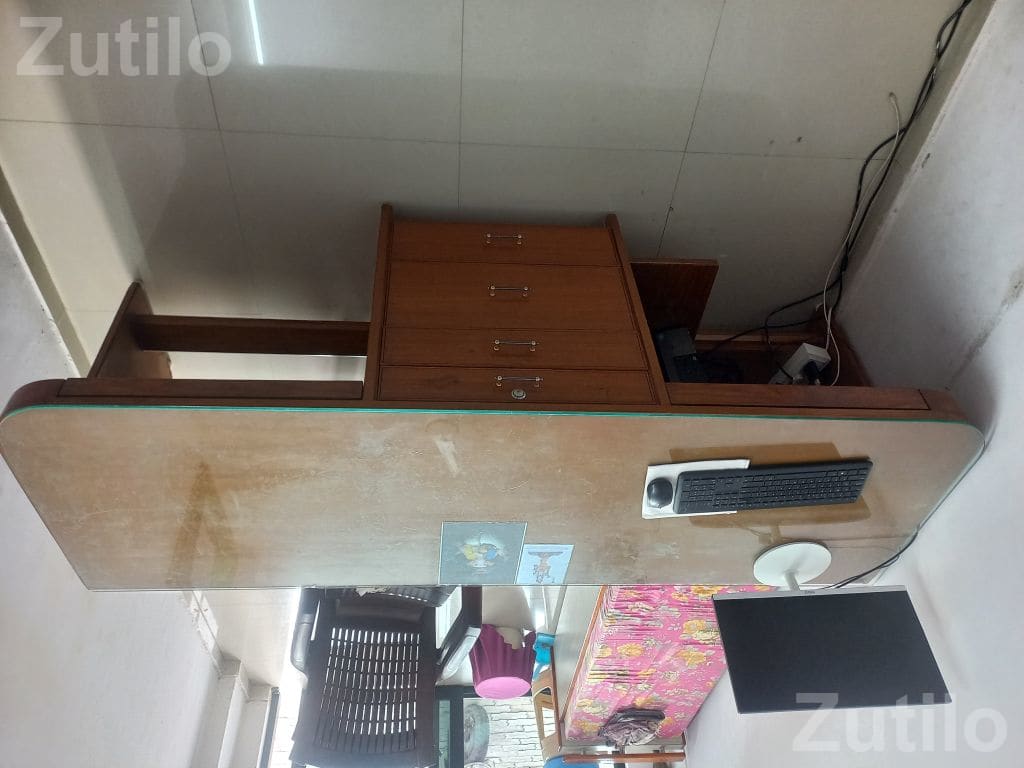 Large Wooden Computer Table with Glass Top - Office Furniture - Bhavnagar City - Image 5
