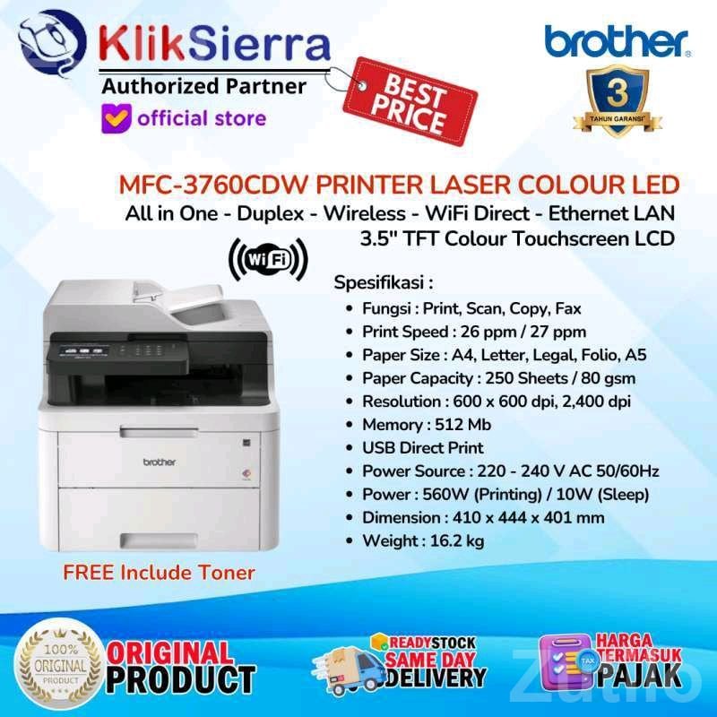 Brother MFC-L3760CDW Color Laser Printer - ઓફિસ સાધનો અને સપ્લાય - આરમભડા - Image 2