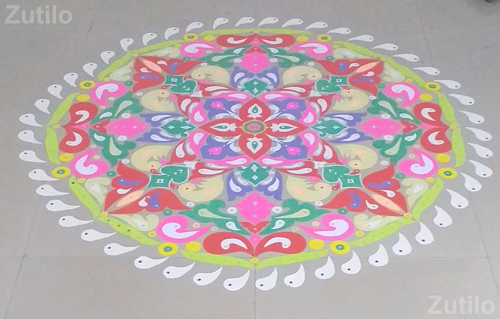 Handmade Paper Rangoli Design Decoration - Art & Craft Supplies - Kodinar - Image 2