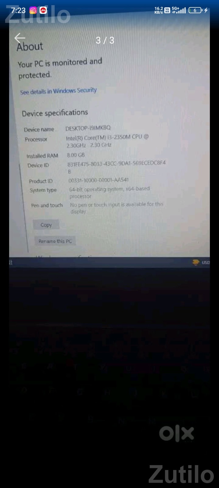 Dell Inspiron Core i3 Laptop with Windows 10 Pro - લેપટોપ અને કમ્પ્યુટર - જામજોધપુર - Image 2