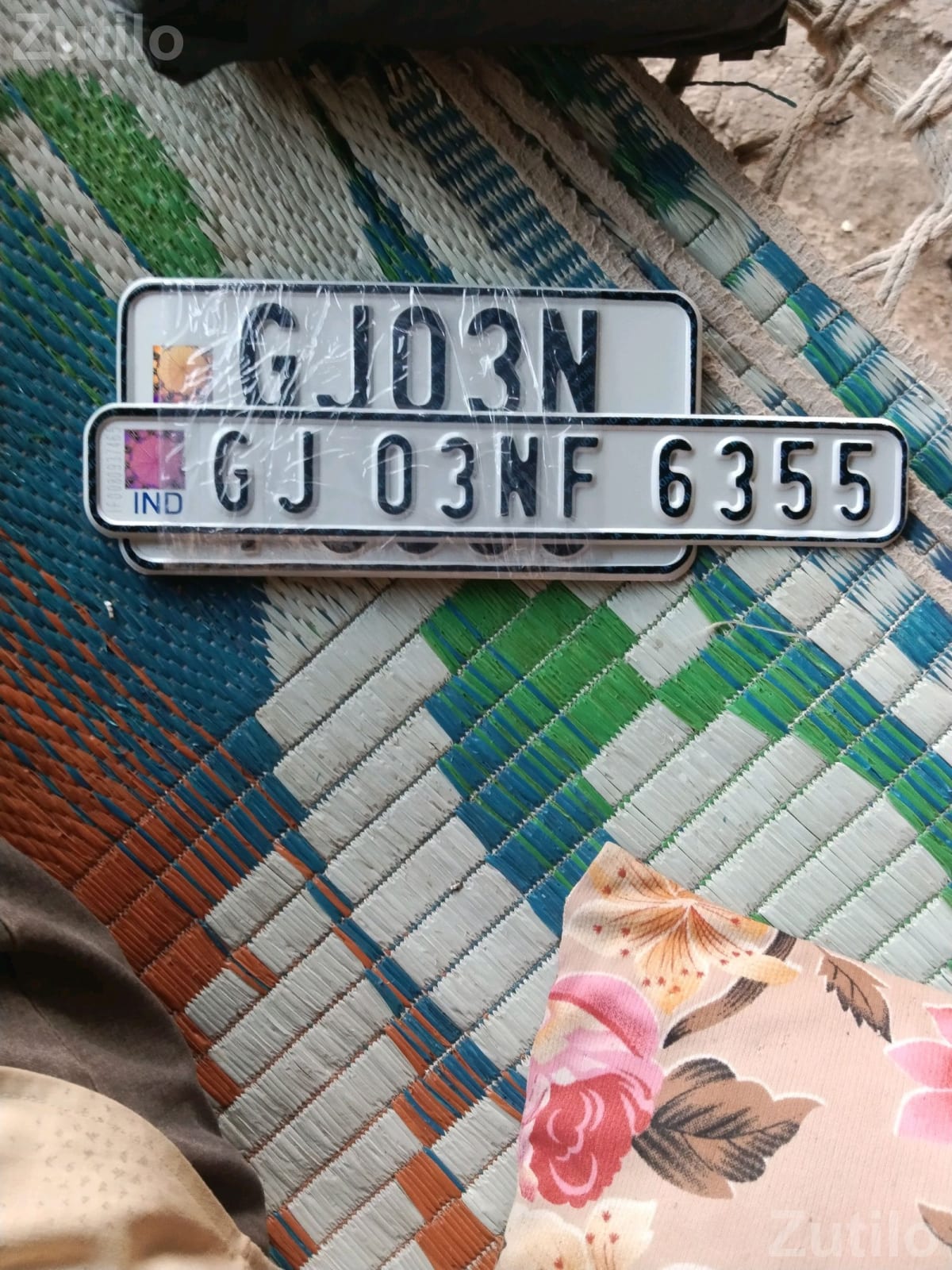 Vehicle Number Plate Set GJ03NF 6355