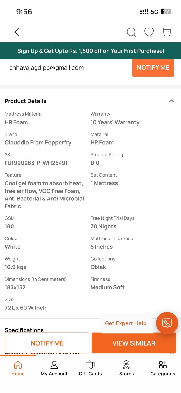 Mattress Queen Size 72*60 - પાંખા અને ગાદી - વડોદરા શહેર - Image 3