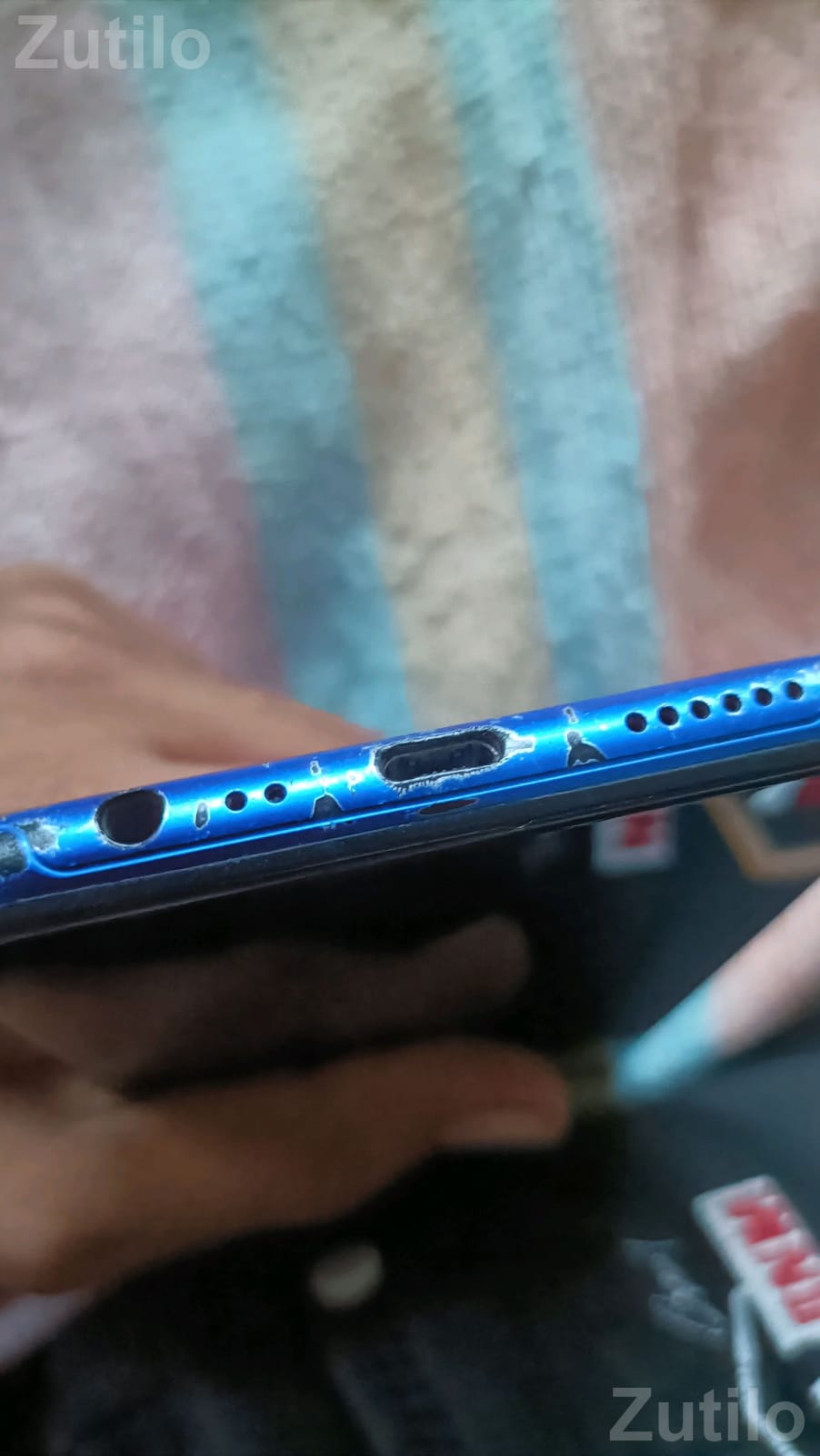 Used Blue Smartphone Working Condition