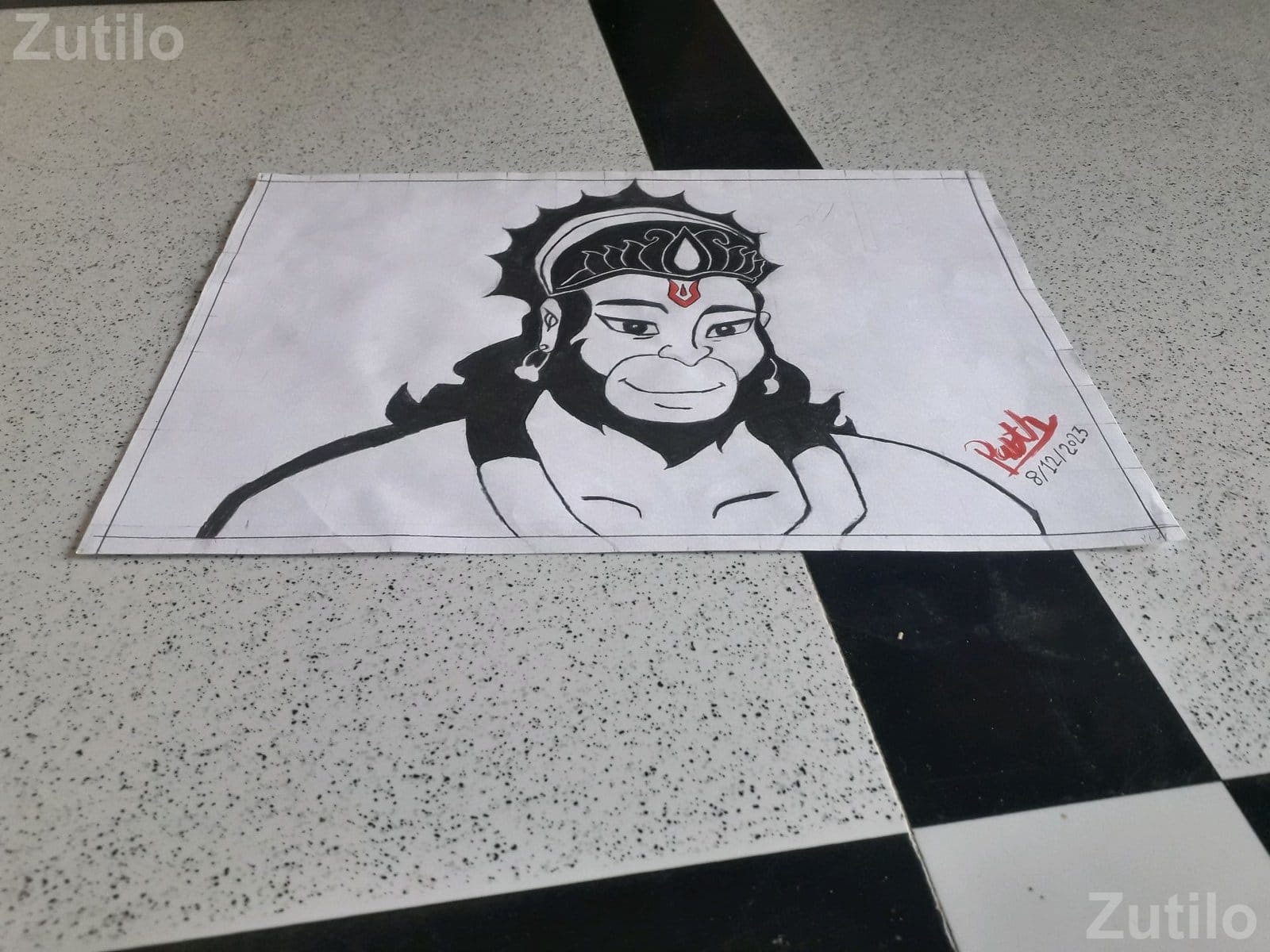 Hanumanji Drawing Artwork - આર્ટ અને ક્રાફ્ટ સામગ્રી - બોટાદ - Image 3