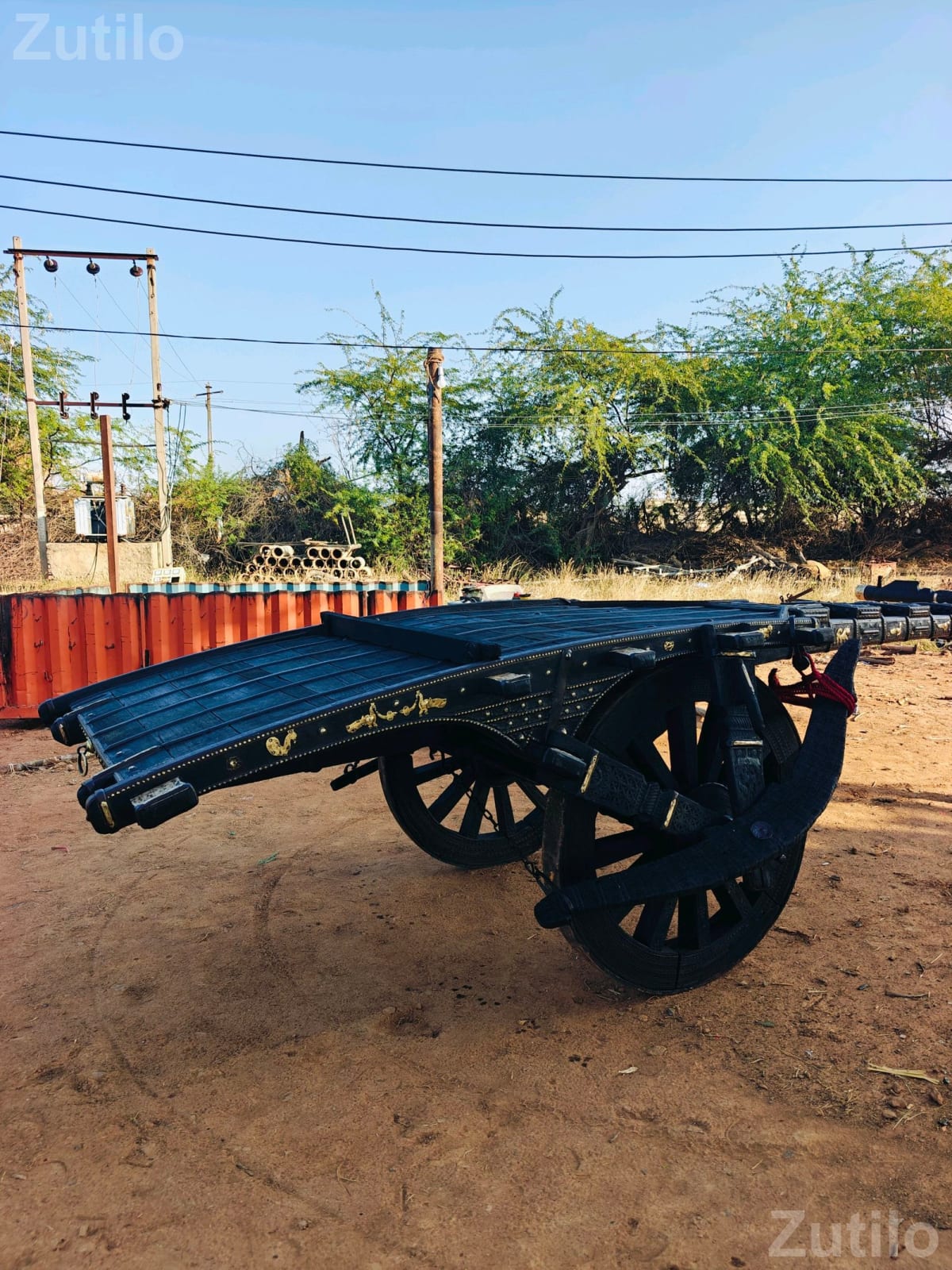 Antique Kutchi Bullock Cart Wooden Brass Work - પ્રોગ્રામ માટેની વસ્તુઓ - ભુજ - Image 5