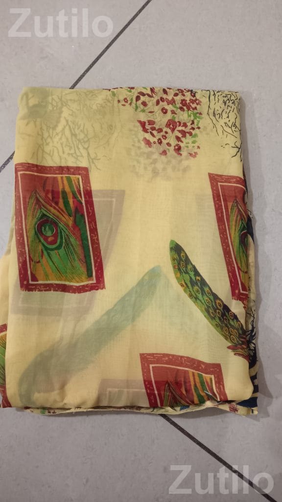Colorful Printed Saree for Women - મહિલાઓના કપડા - માંસા - Image 2