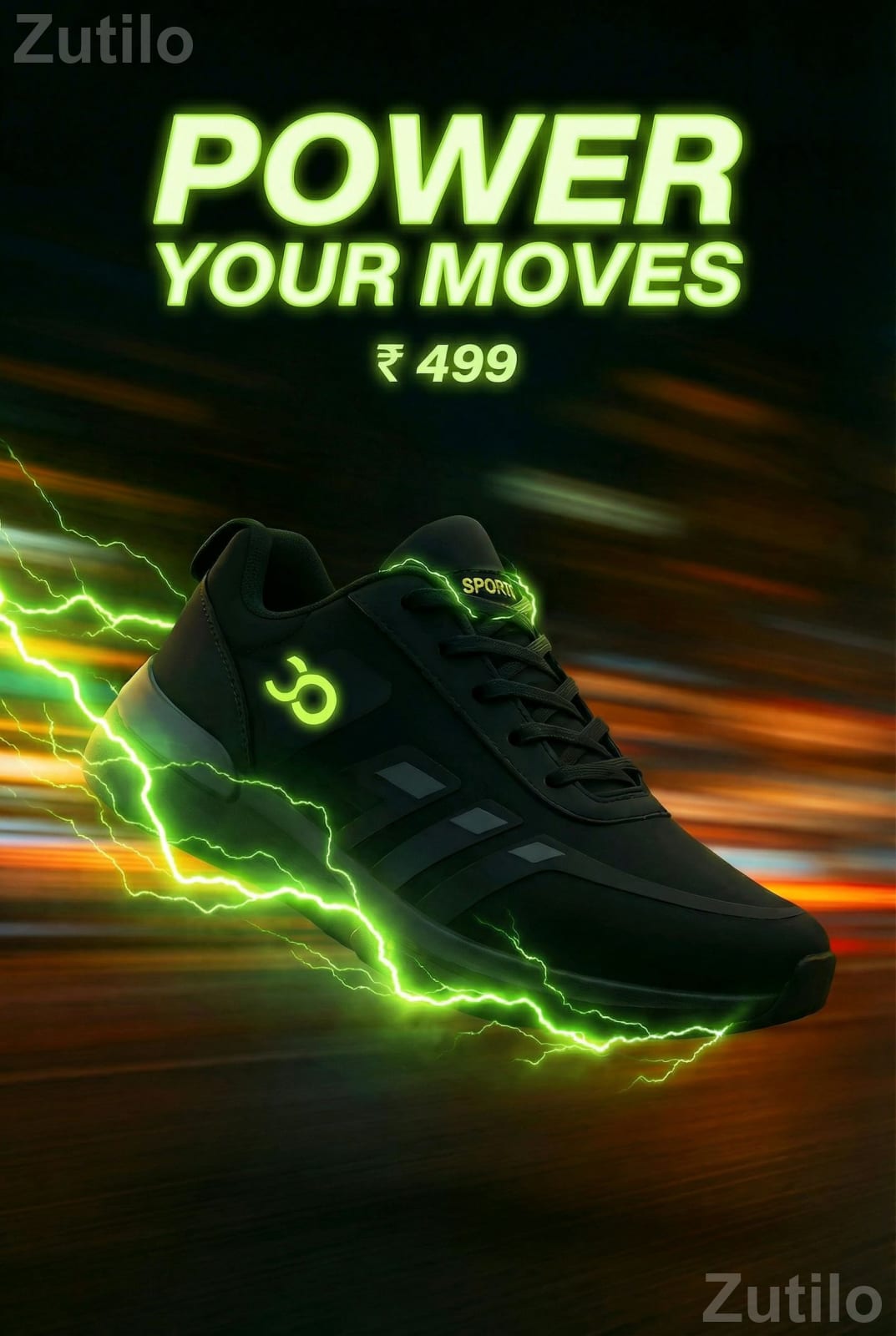 Men's Mesh Lace-Up Sports Shoes, Solid Pattern - ફૂટવેર - જામજોધપુર - Image 4