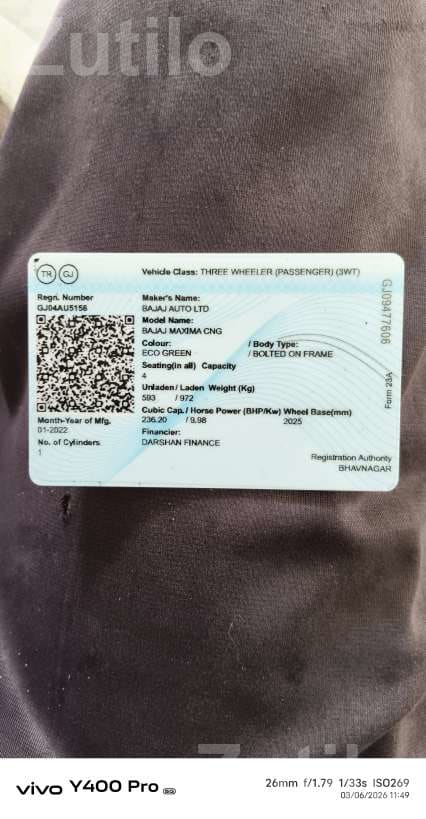 2022 Bajaj Maxima CNG Auto Rickshaw 2022 Bajaj Maxima CNG Auto Rickshaw