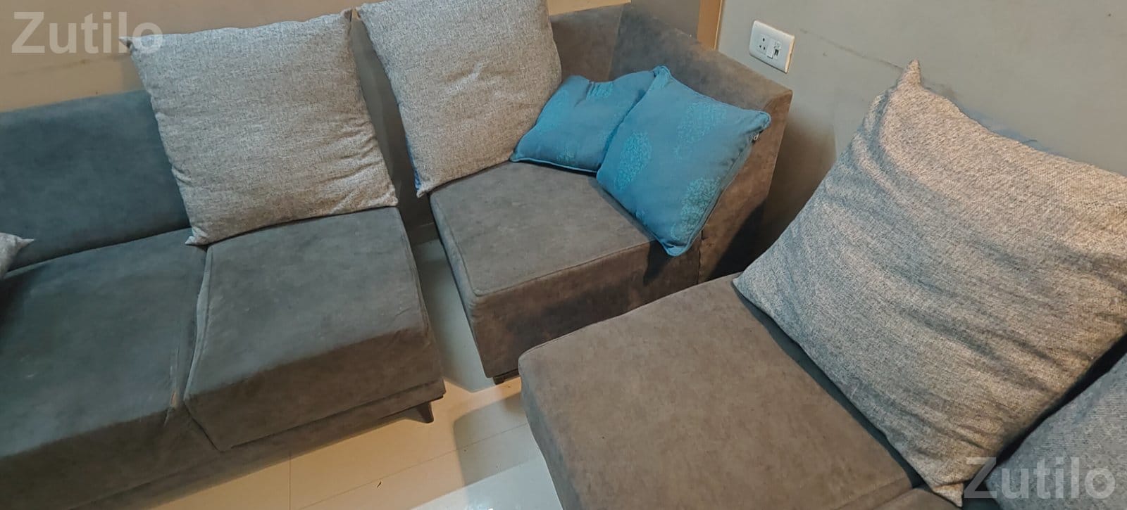 Six seater sofa set L shape, 95inchX105inch Six seater sofa set L shape, 95inchX105inch