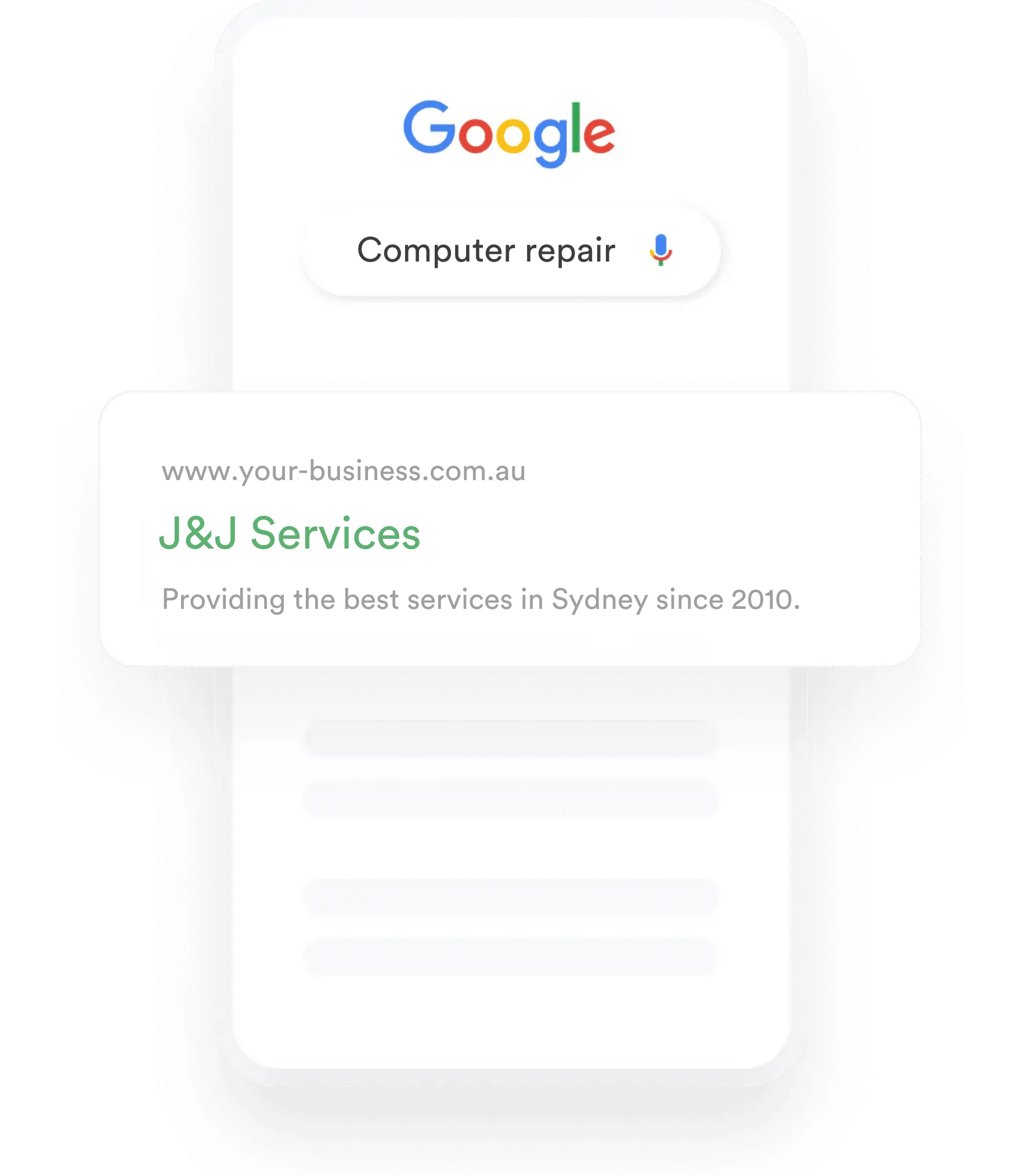 computer repair search mockup
