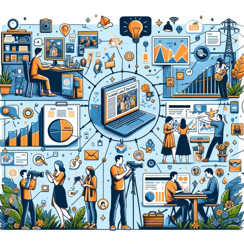 An illustrative image showing tips for creating engaging local content that resonates with the target audience.