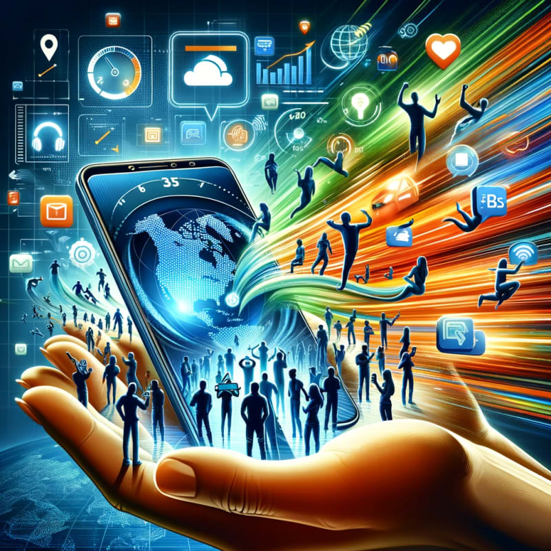  A dynamic and modern digital illustration that captures the essence of 'Mobile Optimization_ Go Where Your Audience Goes'.