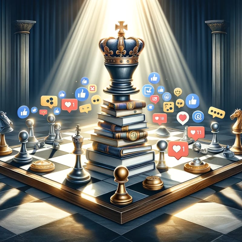 A metaphorical illustration representing the saying 'Content is King, but Engagement is Queen'.