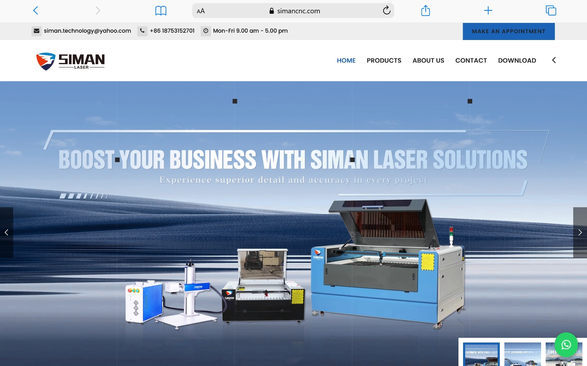 Siman Laser Corporate Website
