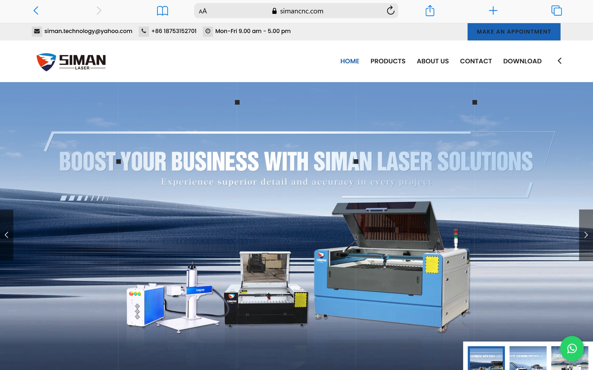 Siman Laser Corporate Website