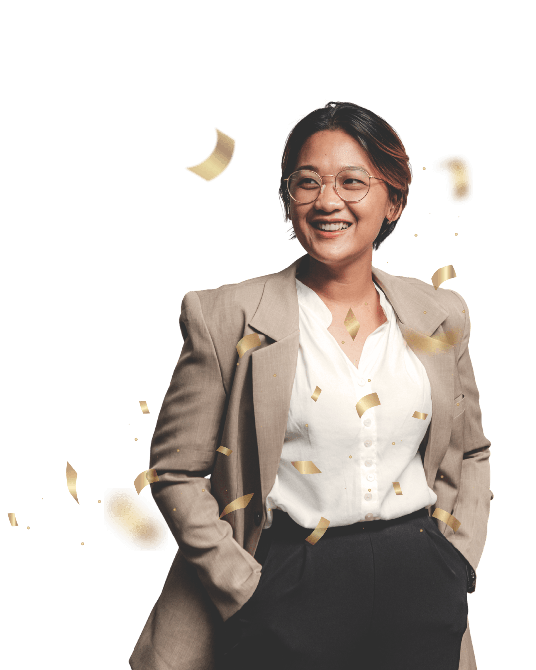 Persona profesionista celebrando su titulación