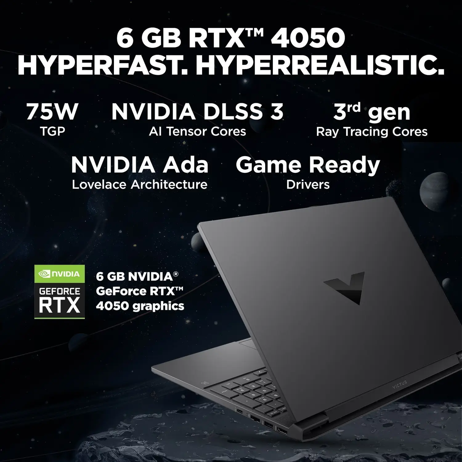 HP Victus Intel Core i5 13th Gen 13420H - (16 GB/512 GB SSD/Windows 11 Home/6 GB Graphics/NVIDIA GeForce RTX 4050/144 Hz) Victus 15-fa2381TX / 15-fa2701TX / 15-fa1278TX Gaming Laptop 3